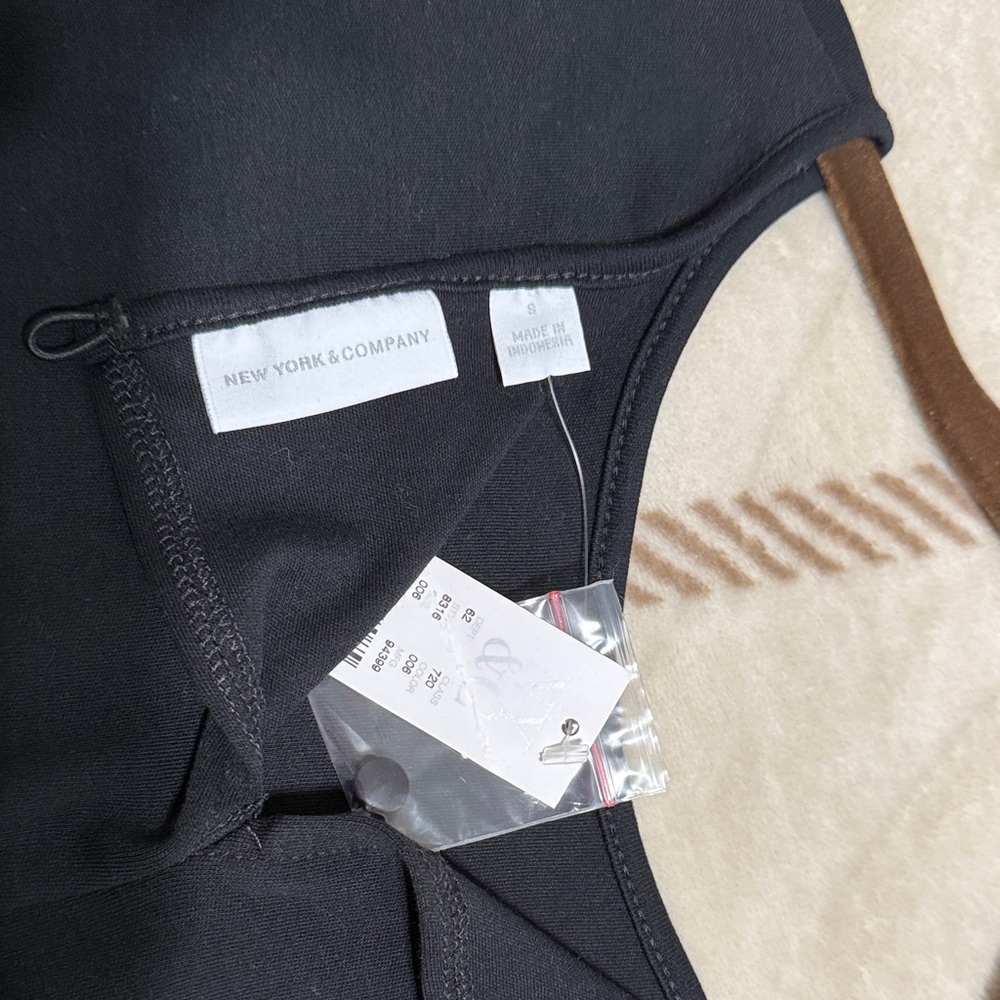 NWT New York & Company Classic Black Mini Dress - Picture 3 of 5